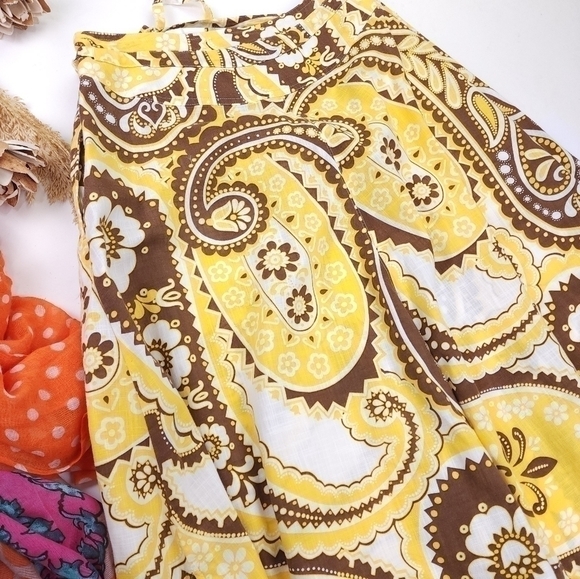 TALBOTS Petites Yellow White Brown Skirt Size 6p - Picture 16 of 16